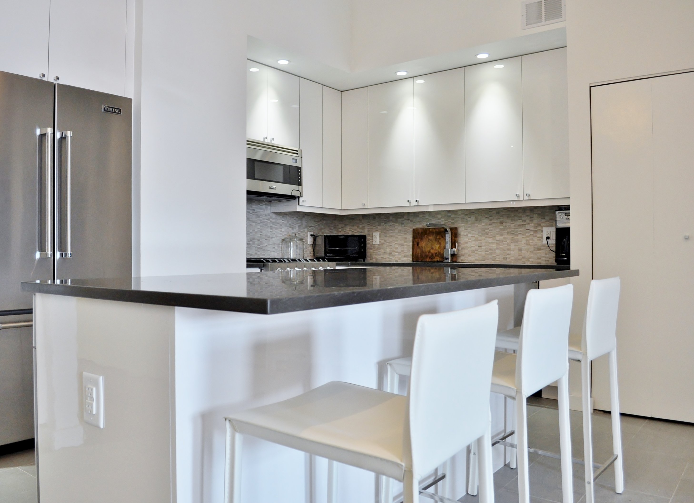 Shiny Chic White Contemporary Nyc Kitchen Before After