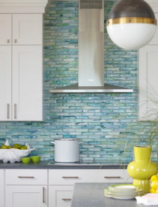 sea glass kitchen backsplash tile