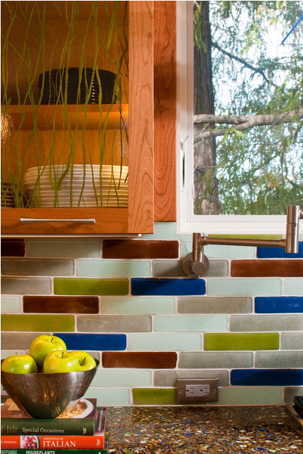 earth friendly kitchen tile backsplash idea