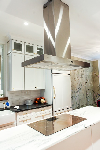 Industrial Modern Kitchen with Beautiful Gold Fixtures 