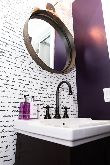 Regal Bathroom Vanity with Purple Accents