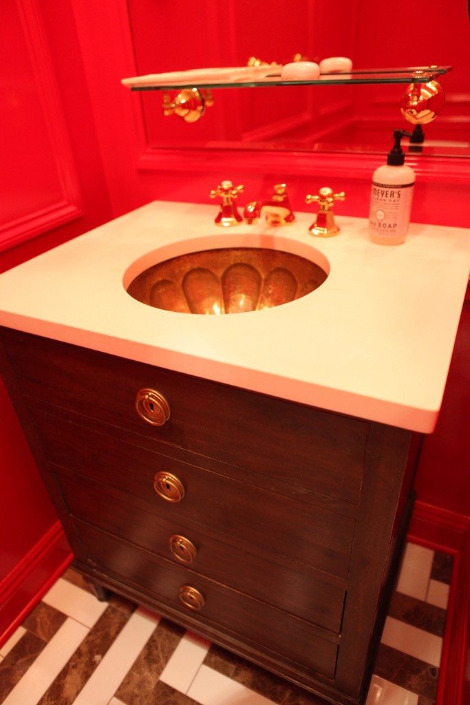 NYC Trends: Bathroom Vanities - Modern rustic bathroom vanity. Bathroom Remodel by MyHome Design & Remodeling