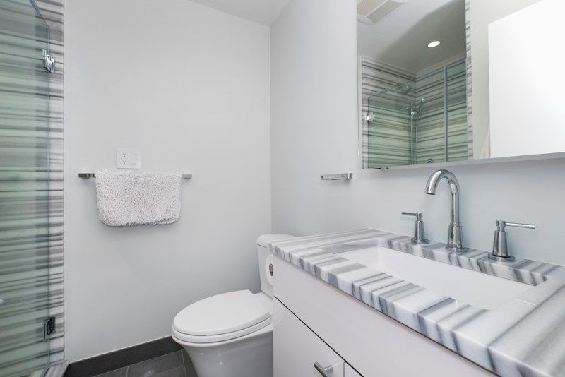 modern bathroom with grey elements