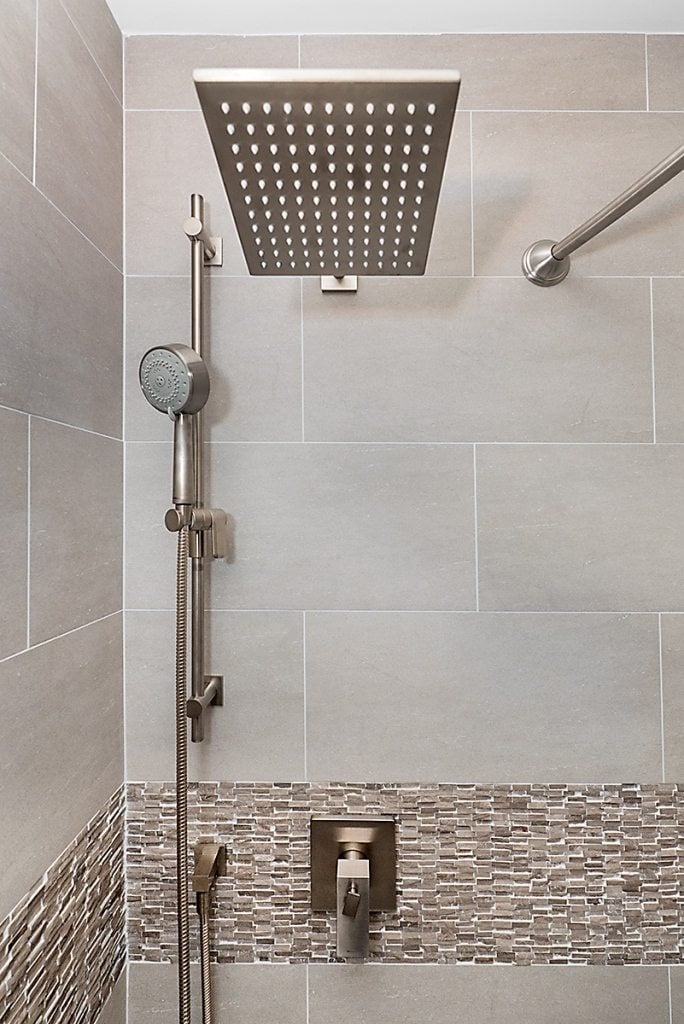 metallic bathroom shower system