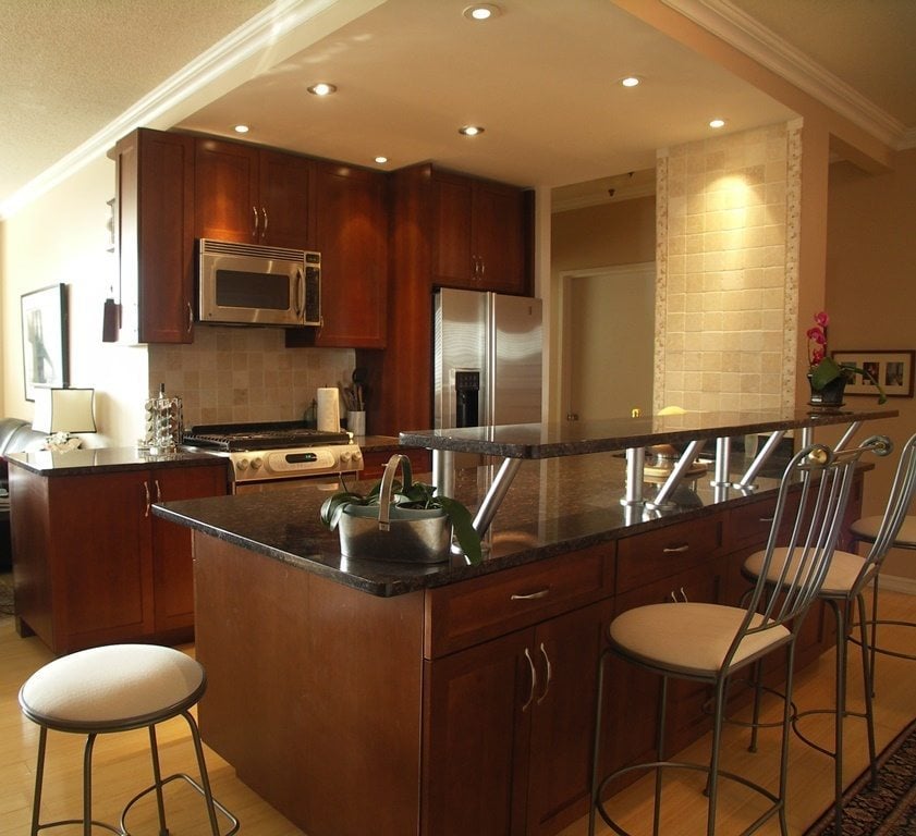 kitchen island with bar