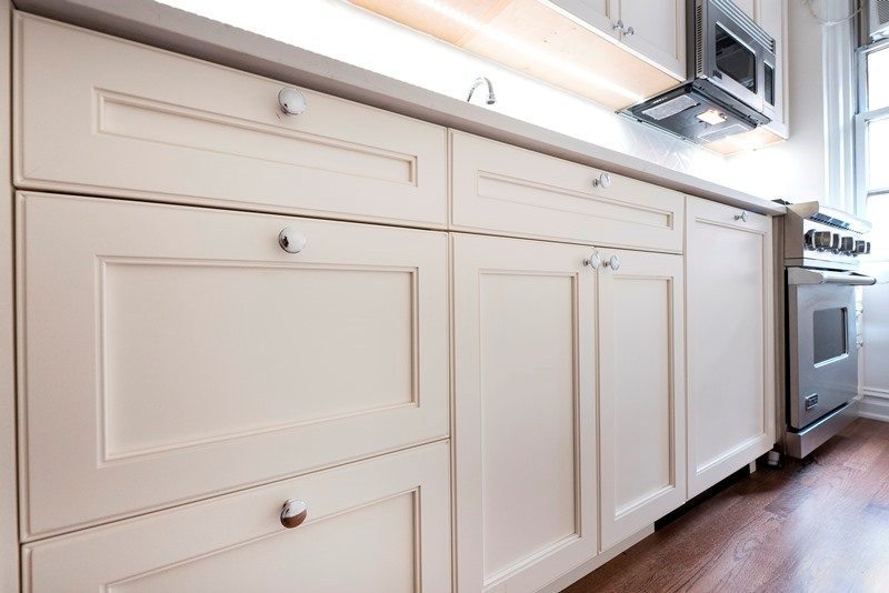 White NYC Kitchen Cabinets