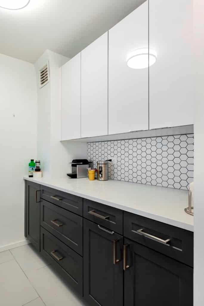 White Tile with Dark Grout in kitchen