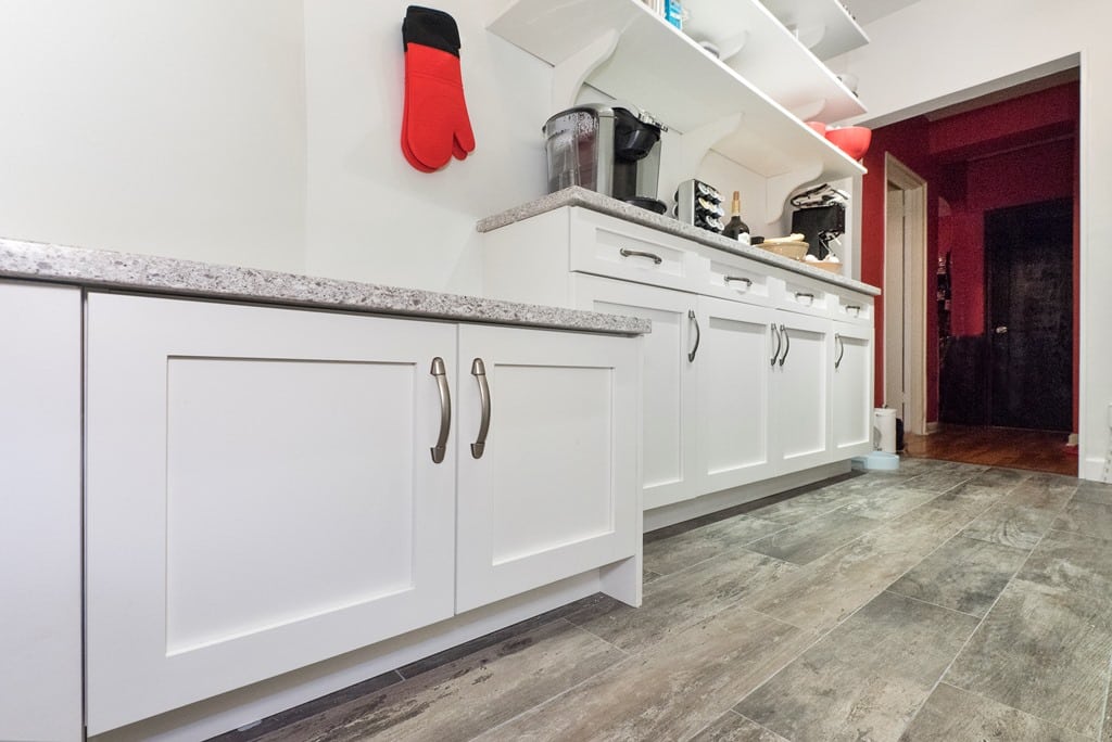 kitchen with shaker style cabinets