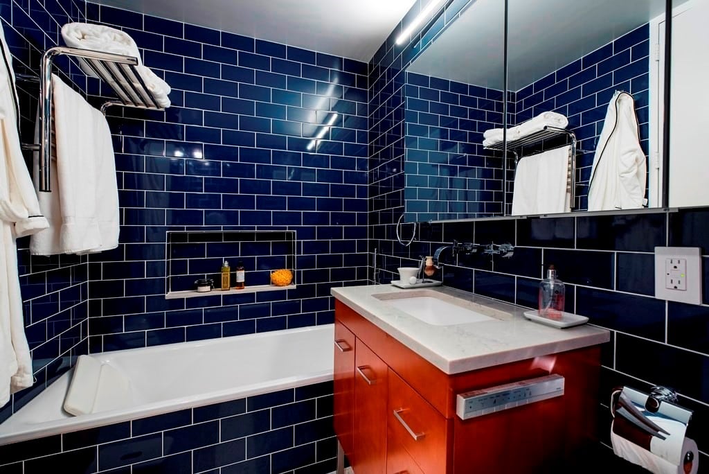 blue bathroom