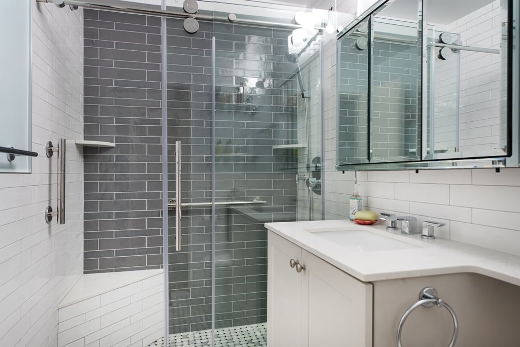 bathroom with grey elements