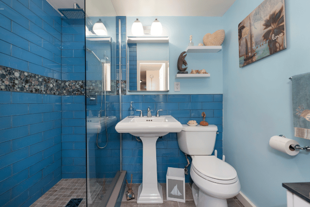 blue bathroom