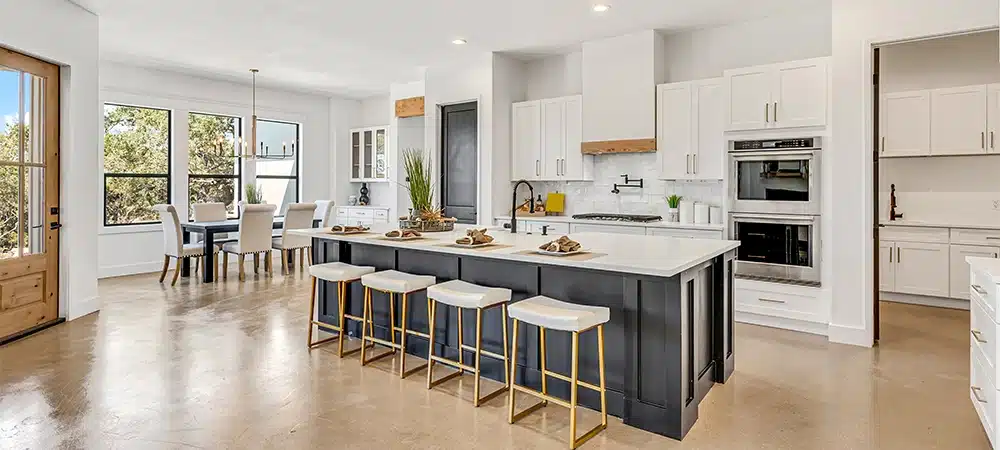 natural light comes in kitchen through windows