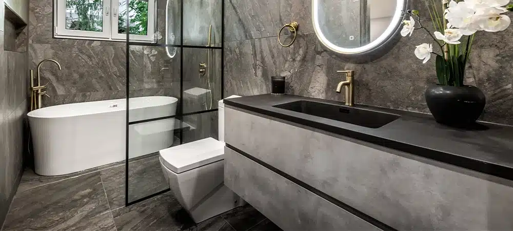 luxury hallway bathroom