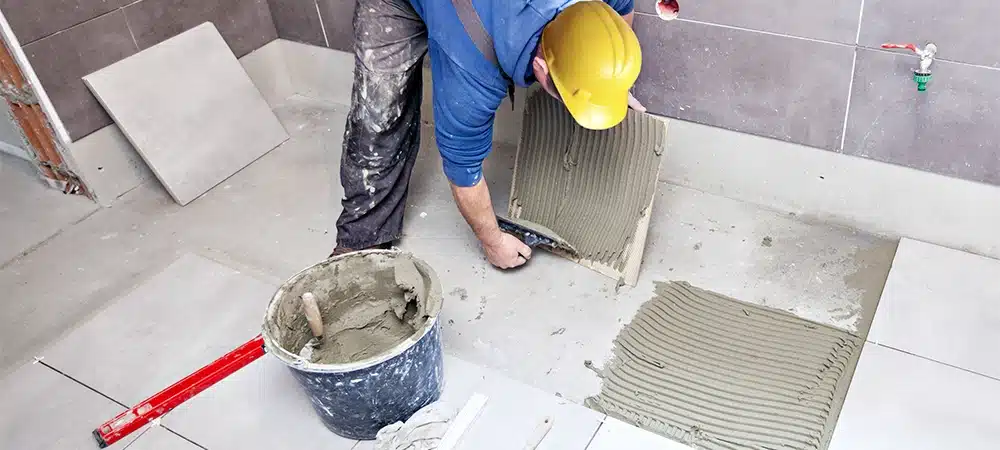 replacing tiles in bathroom
