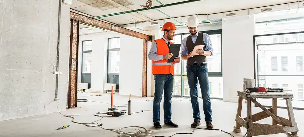 contractor and labor discuss condo renovation