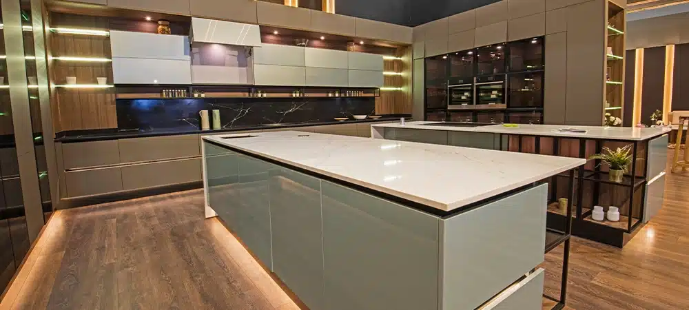 kitchen remodel materials in showroom