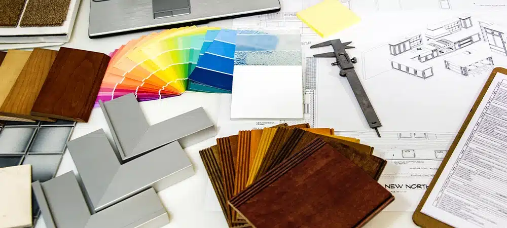 renovation design, material and color selection