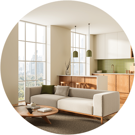 Living Room Space In Open Appartment Ny