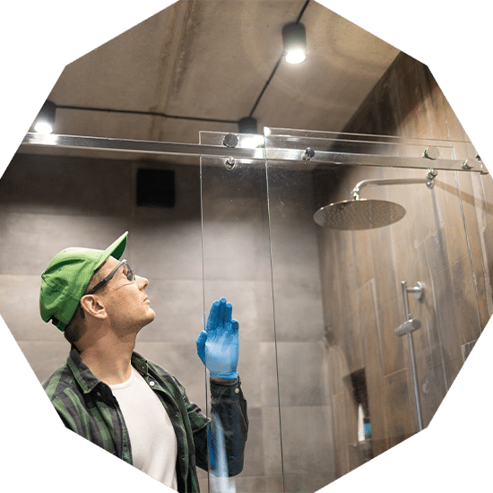Man Inspecting The Bathroom