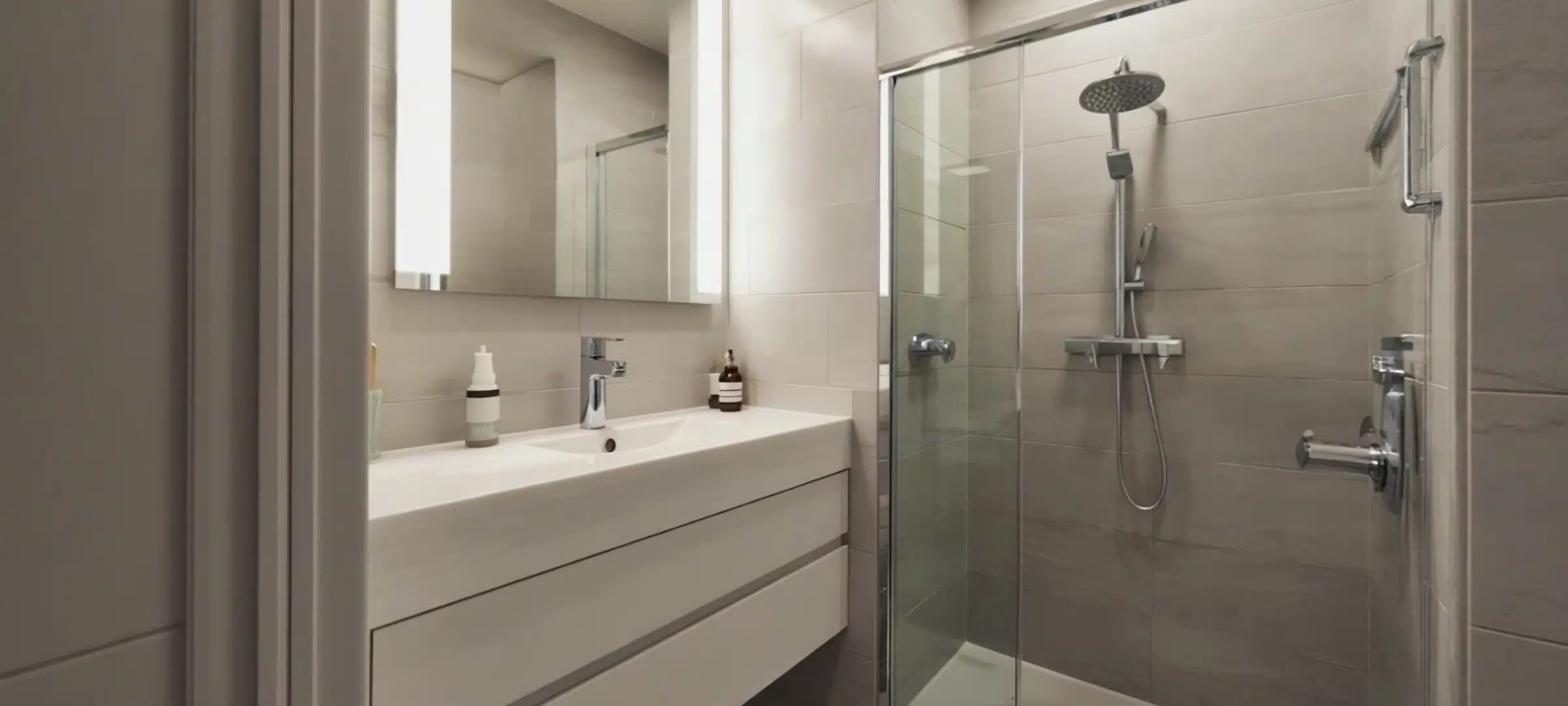 small modern apartment bathroom