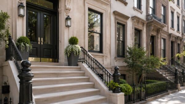 Restored Manhattan brownstone exterior highlighting the craftsmanship required for New York renovations.