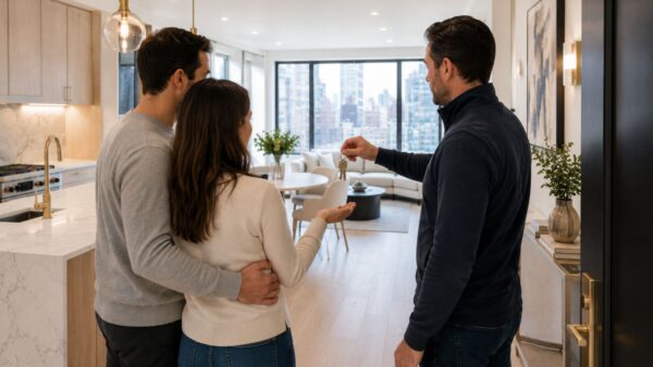 Completed luxury Manhattan apartment presented to homeowners after a professionally managed renovation.
