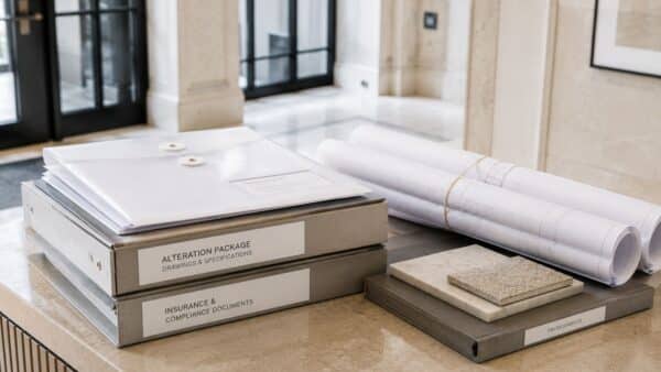 Organized renovation approval package prepared for submission to a New York residential building.