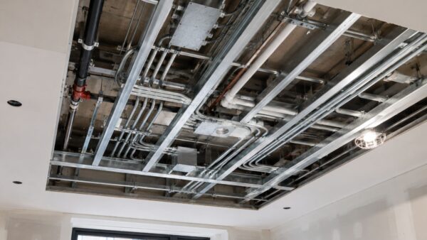 Organized electrical and plumbing rough-ins prepared for DOB inspection during a NYC co-op renovation.